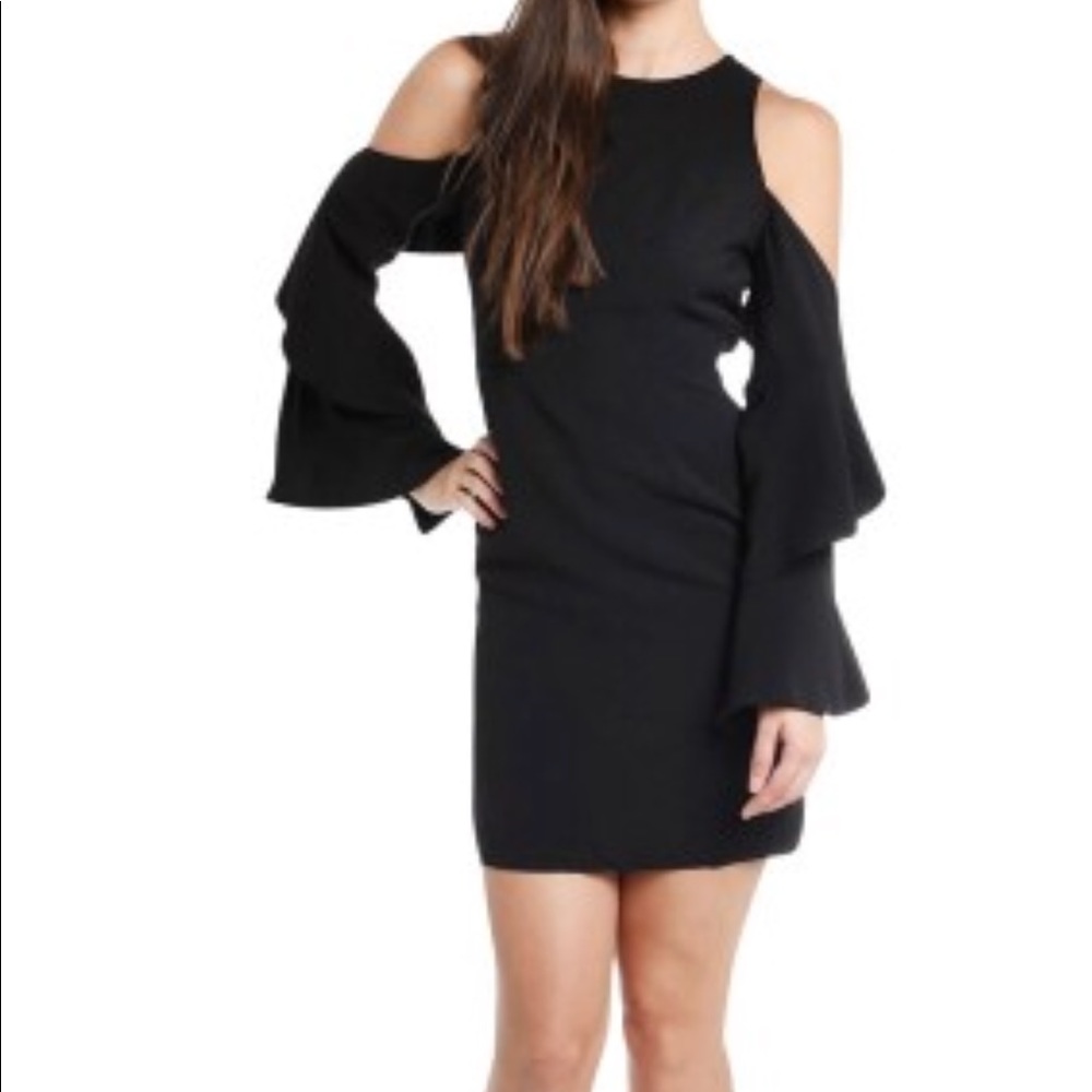 Do + be black bell sleeve dress